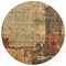 Homeroots 8' Khaki Charcoal And Terra Cotta Round Abstract Washable Indoor Outdoor Area Rug 606039 - alternate 8