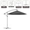 Pure Garden 10 ft Offset Patio Umbrella 8 ft Tall Hanging Cantilever Umbrella Fade-Resistant Shade Umbrella 50-LG1420 - alternate 8