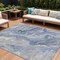 Homeroots 8' X 10' Denim Blue And Ivory Abstract Washable Indoor Outdoor Area Rug 617599 - alternate 1
