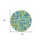 Homeroots 8' Teal Blue Green And Ivory Round Geometric Washable Indoor Outdoor Area Rug 598306 - alternate 7