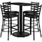 Flash Furniture Rectangle Blk Bar Table, Rctngl w/Rnd Base, Blk Seat, Laminate Top, Wood Grain RSRB1017-GG - alternate 1