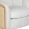 Homeroots 34" Off White and Natural Fabric Wood And Rattan Swivel Arm Chair 635754 - alternate 9