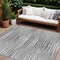 Homeroots 9' X 12' Silver Gray And Charcoal Striped Washable Indoor Outdoor Area Rug 578002 - alternate 1