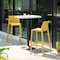 Homeroots Set of Four 30" Yellow Heavy Duty Plastic Outdoor Bar Height Chairs 565355 - alternate 7