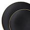 Smarty Had A Party Black with Gold Rim Organic Round Plastic Dinnerware Set (120 Dinner Plates+120 Salad Plates), 240PK 930BGVP-CASE - alternate 11