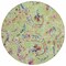 Homeroots 8' Artichoke Green And Pink Round Paisley Washable Indoor Outdoor Area Rug 588590 - alternate 7