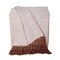 Homeroots 50" X 60" Beige and Brown Woven Cotton Herringbone Throw Blanket with Fringe 548942 - alternate 7
