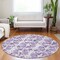 Homeroots 8' Lilac And Ivory Round Abstract Washable Indoor Outdoor Area Rug 614175 - alternate 7