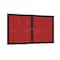 Ghent 2 Door Enclosed Fabric Bulletin Board, Bronze Aluminum Frame, 4'H x 5'W, Red PB24860F-98 - alternate 1