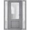 Vdomdoors Front Exterior Prehung FiberGlass Door Frosted Glass / Manux 8422 Grey Ash / 2 Sidelight Exterior W MANUX8422EXD-SS-W12+36+12 x H80-LH - alternate 2