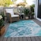 Homeroots 3' X 5' Teal Blue And Ivory Abstract Washable Indoor Outdoor Area Rug 618322 - alternate 8