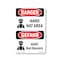 Signmission OSHA Danger Sign, Hard Hat Area Bilingual, 14in X 10in Rigid Plastic, OS-DS-P-1014-VG-1292 OS-DS-P-1014-VG-1292 - alternate 1