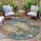 Homeroots 8' Blue Green And Beige Round Abstract Washable Indoor Outdoor Area Rug 630725 - alternate 7