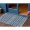Homeroots 3' X 5' Navy Blue Ivory And Peach Geometric Washable Indoor Outdoor Area Rug 612202 - alternate 1