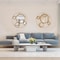 Uniquewise Set of 2 Decorative 19.75-inch Round Frame Mirror - Gold Metal Wall Mounted Mirror with 4 Glass QI004577.2 - alternate 10
