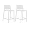 Homeroots Set of Four 26" White Heavy Duty Plastic Low Back Outdoor Counter Height Bar Chairs 565370 - alternate 7
