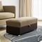 Homeroots 54" Camel Espresso and Silver Chenille And Faux Leather Tufted Storage Ottoman 608922 - alternate 8