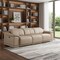 Homeroots 107" Beige Top Grain Leather Reclining USB Sofa 643695 - alternate 7