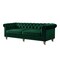 Homeroots 93" Hunter Green Velvet Chesterfield Wood Sofa 543985 - alternate 9