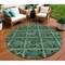 Homeroots 8' Fern Green And Charcoal Round Medallion Washable Indoor Outdoor Area Rug 589298 - alternate 1