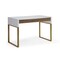Homeroots 47" White and Gold Wood and Metal Writing Desk With Two Drawers 543788 - alternate 1