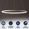 Jonathan Y Brice 23.75" Modern Contemporary Metal Round Dimmable Integrated LED Pendant, Matte White JYL7203I - alternate 12