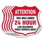 Signmission 24 Hour Surveillance Shield Sign Attenti, 6 inch X 6 inch, Vinyl Decal, 5PK SHI-D-5PACK-6-349 - alternate 1
