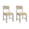 Homeroots Set of Two Brown And White Upholstered Fabric Carved Back Dining Side Chairs 522060 - alternate 9