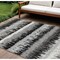 Homeroots 10' X 14' Black Gray And Ivory Striped Washable Indoor Outdoor Area Rug 598321 - alternate 1