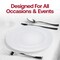 Smarty Had A Party 10.25" White with Silver Rim Organic Round Disposable Plastic Dinner Plates (120 Plates), 120PK 930WHS-CASE - alternate 9