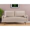 Homeroots 69" Beige Velvet Sofa And Toss Pillows With Dark Brown Legs 543709 - alternate 10