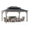 Sunjoy 12x16 ft. Wood Gazebo, Outdoor Patio Steel Hardtop Gazebo, Black A102032661 - alternate 1