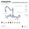 Kingston Brass Two-Handle Wall Mount Bridge Kitchen Faucet, Brushed Brass KS1247AX - alternate 5