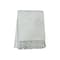 Homeroots 50" X 67" Cream And Light Gray Cotton Blend Woven Plaid Throw Blanket with Fringe 632903 - alternate 1