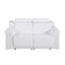 Homeroots 65in White and Black Italian Leather Power Reclining Loveseat 720494 - alternate 1