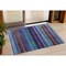 Homeroots 3' X 5' Blue Purple And Taupe Striped Washable Indoor Outdoor Area Rug 631203 - alternate 1