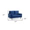 Homeroots 57" Blue And Dark Brown Velvet Loveseat and Toss Pillows 543710 - alternate 6
