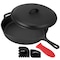 Megachef 12 Inch Pre-Seasoned Cast Iron Skillet with Cast Iron Lid MCCI-7756CV - alternate 8