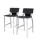 Homeroots Set of Two 29" Gray and Silver Metal and Faux Leather Low Back Bar Height Bar Chairs, 2PK 555054 - alternate 1