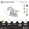 Kingston Brass Knurled Double-Handle 4" Centerset Bathroom Faucet with Brass Pop-Up, Matte Black KS8610KNL - alternate 2