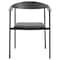 Leisuremod Kora Modern Leather Dining Arm Chair with Iron Legs in Black, 2PK KCBL-21BL2 - alternate 10