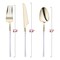 Smarty Had A Party Gold with White Handle Moderno Plastic Cutlery Set - Spoons, Forks and Knives (240 Guests), 720PK 9320-GWSCS-CASE - alternate 7