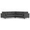 Homeroots 102" Gray Fabric Sofa With Black Legs 641049 - alternate 1
