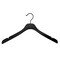Nahanco 17in Low Gloss Black Wooden SlimLine Jacket Hanger w/ Black Hook, 25PK SL23217BH - alternate 1
