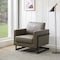 Leisuremod Lincoln Leather Accent Armchair with Black Frame, Grey LAB31GR-L - alternate 6