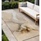 Homeroots 8' Runner Beige Abstract Washable Non Skid Indoor Outdoor Runner Rug 559668 - alternate 1