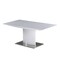 Homeroots 63" White Metal Self-Storing Leaf Pedestal Base Dining Table 555173 - alternate 1
