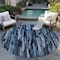 Homeroots 8' Blue Black And Gray Round Striped Washable Indoor Outdoor Area Rug 603217 - alternate 8