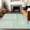 Homeroots 9' X 12' Mint Green And Blue Abstract Washable Indoor Outdoor Area Rug 609278 - alternate 9
