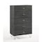 Homeroots 30" Grey Manufactured Wood Five Drawer Chest 473083 - alternate 1